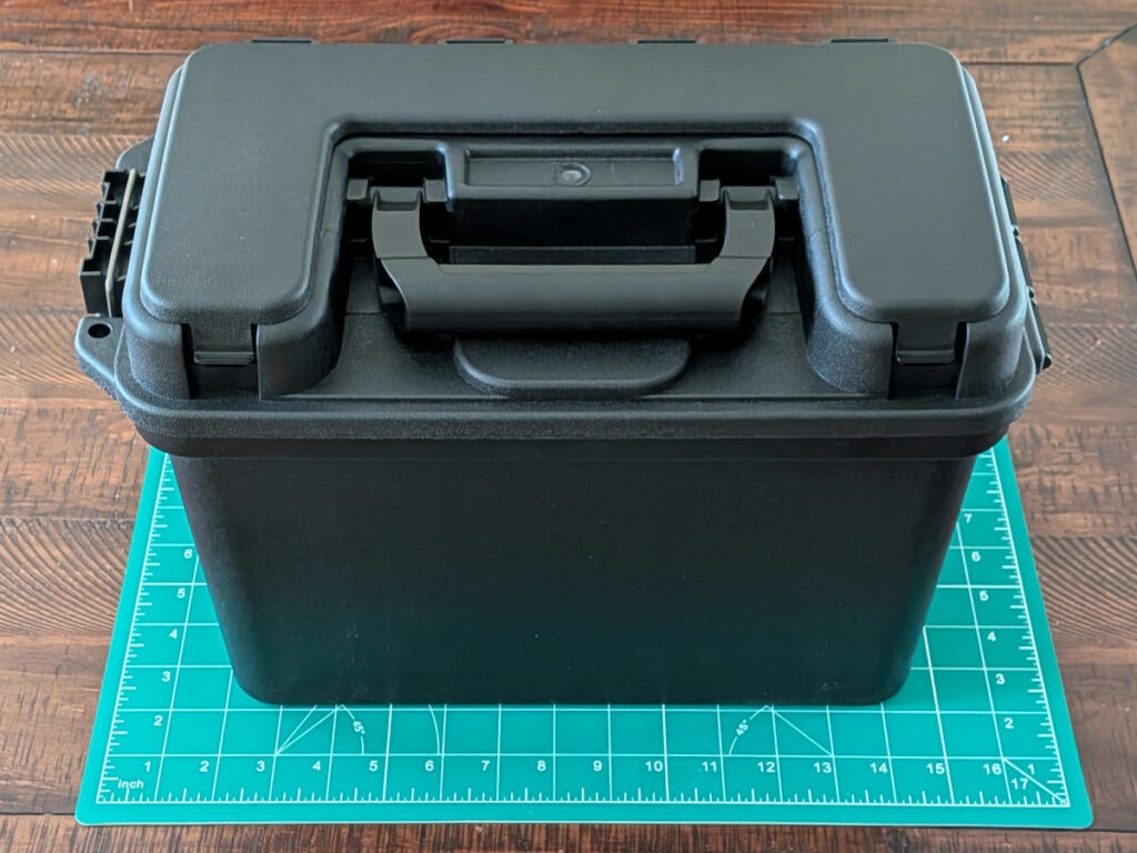 Harbor Freight Tactical Ammo/Utility Box on table